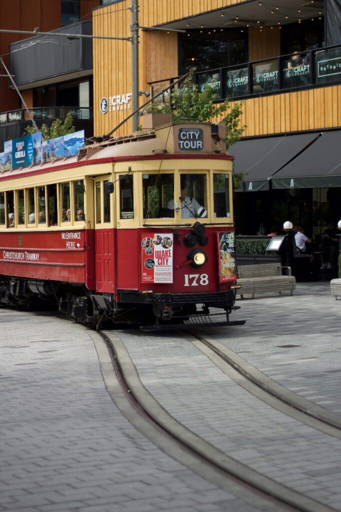 Christchurch heritage tram on the City Tour route