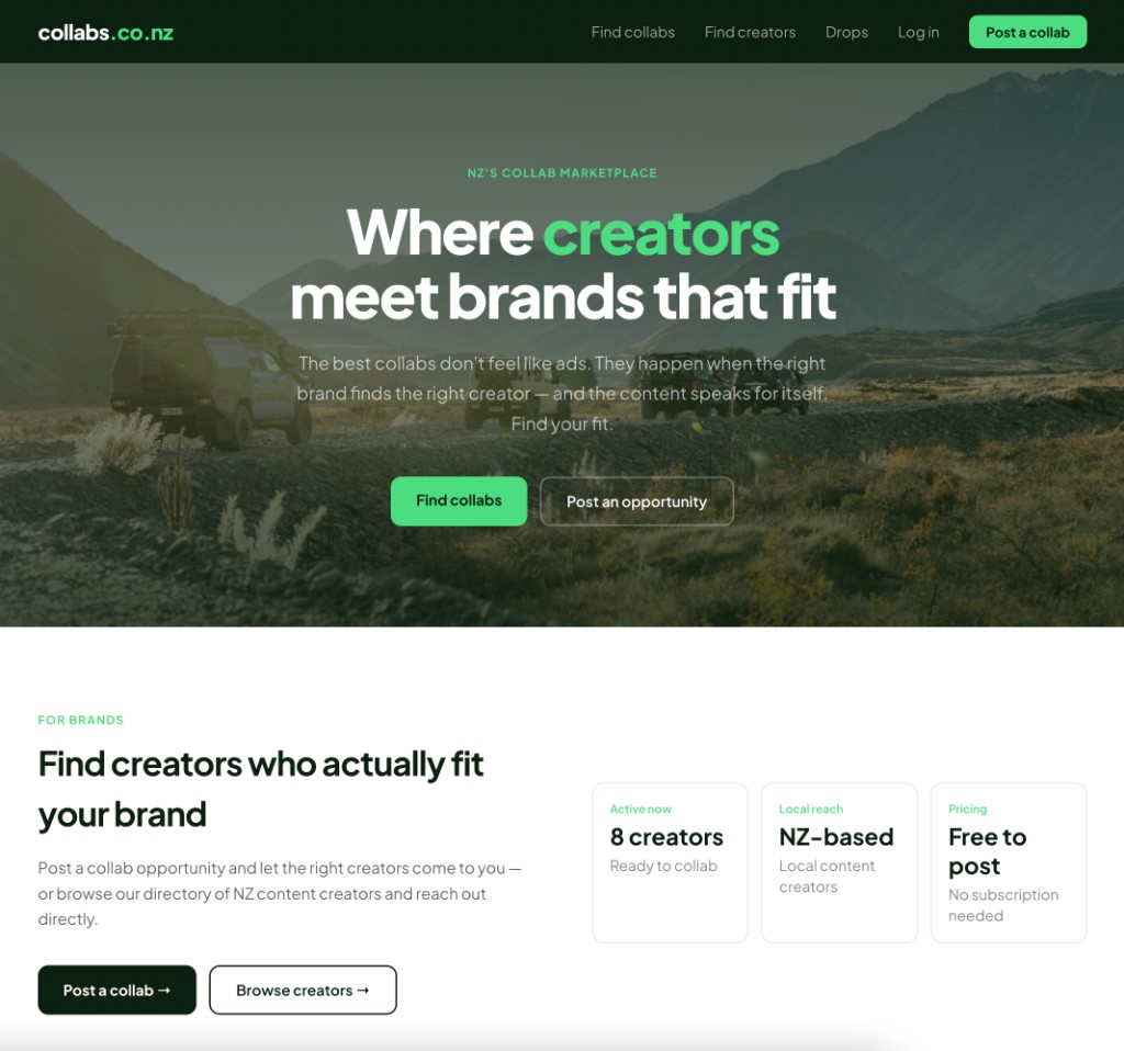 Collabs.co.nz — project screenshot